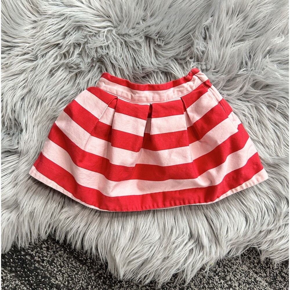 Janie And Jack‎ Candy Red Stripe Striped Pleated Skirt Size 3/6month (MSRP $44)